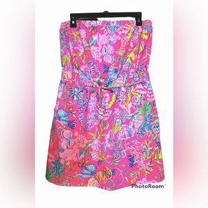 NWT Lilly Pulitzer Pink Isle Shell Me Something Good Larch Coverup Dress Size LG